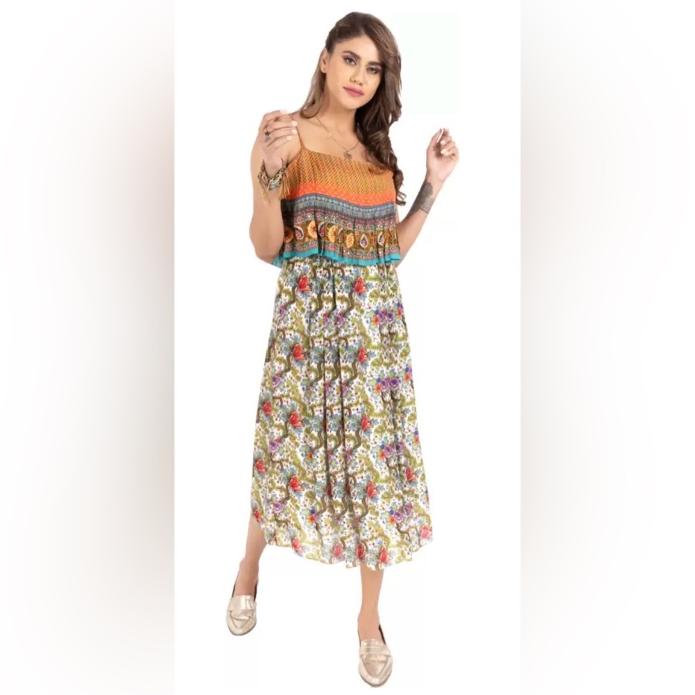 Tanvi Kedia Anthropologie Zavora Embroidered Maxi‎ Dress L